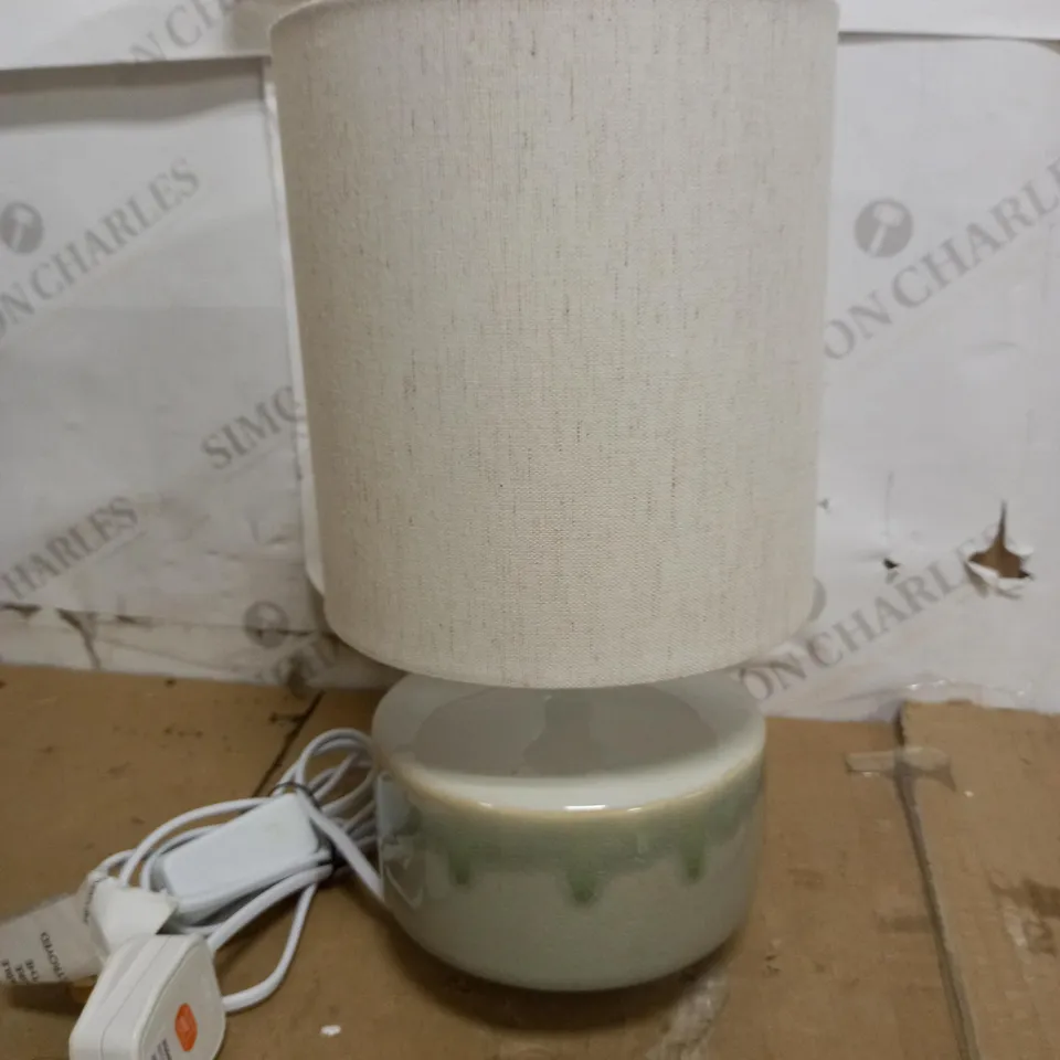 JOHN LEWIS GLAZE CERAMIC LAMP - GREEN