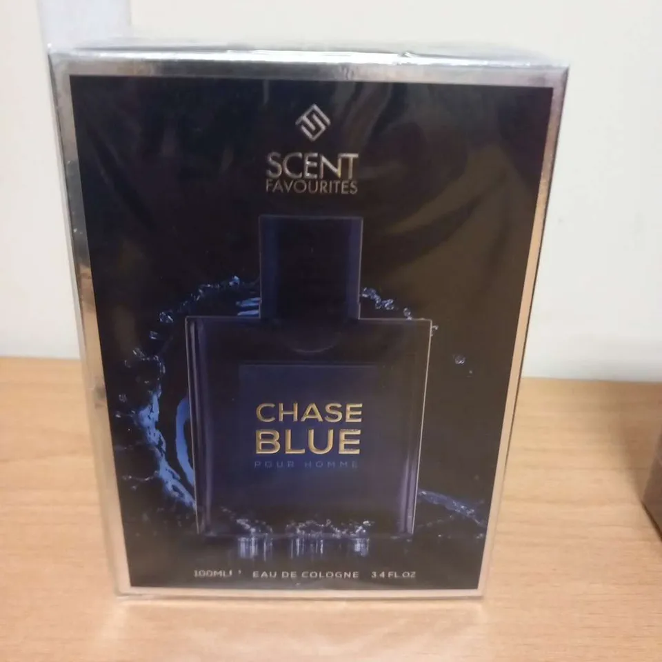 BOXED AND SEALED SCENT FAVOURITES CHASE BLUE POUR HOMME EAU DE COLOGNE 100ML