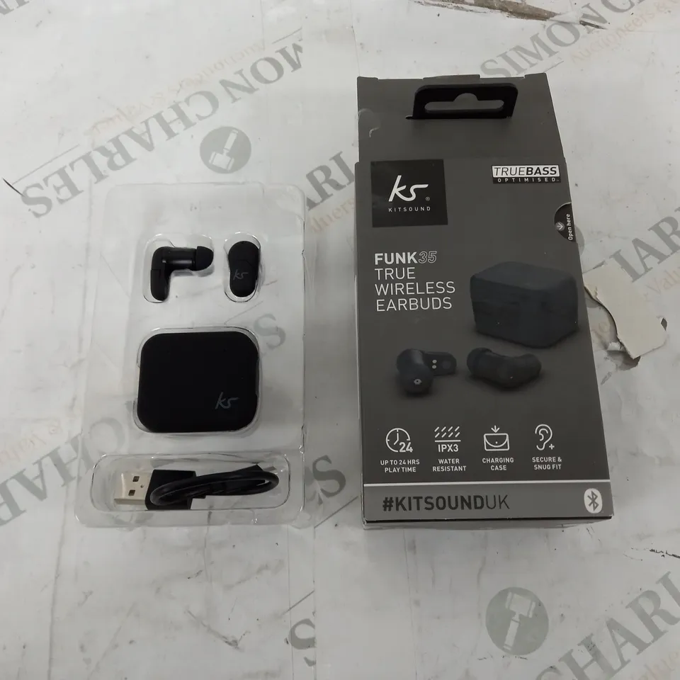 KITSOUND FUNK 35 TRUE WIRELESS EARBUDS BOXED 