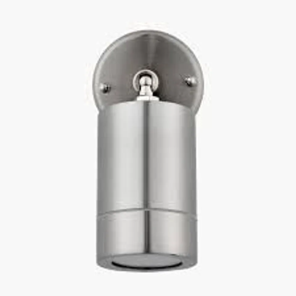 BOXED PACIFIC LIFESTYLE METAL SENSOR OUTDOOR DUAL STEEL LIGHT PIR WALL SPOTLIGHT, LANTANA SILVER