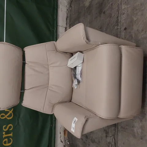 QUALITY BRITISH DESIGNER G PLAN MALMO POWER RECLINING ROCKING/SWIVEL CHAIR CAMBRIDGE PLASTER LEATHER