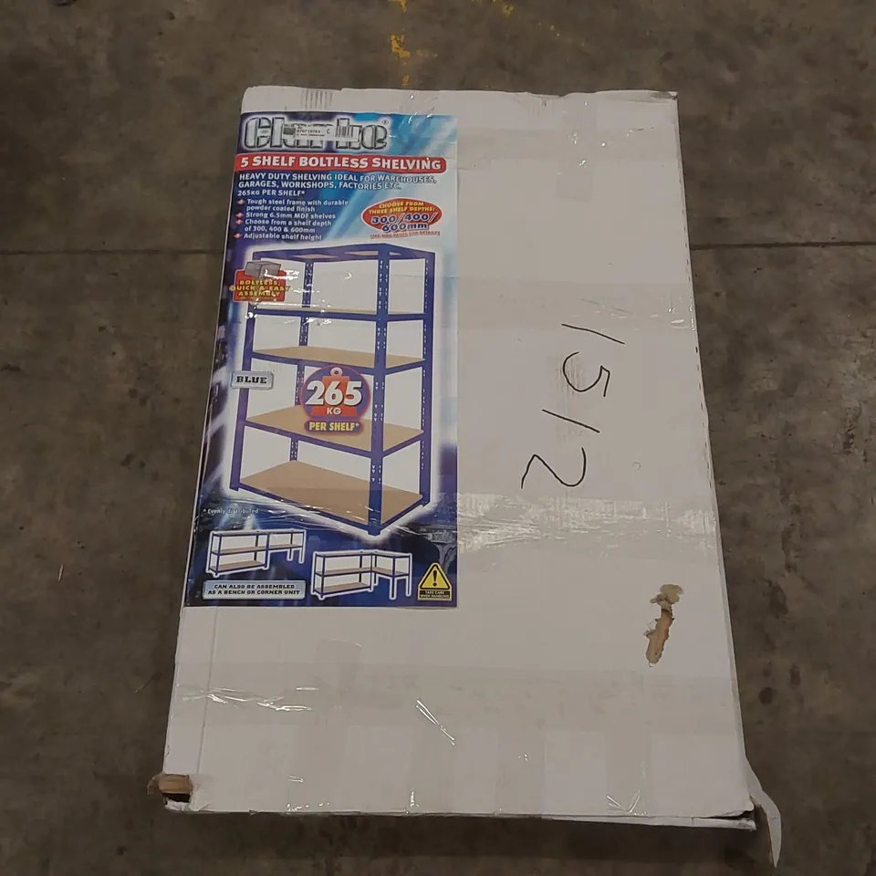BOXED CLARKE 5 SHELF BOLTLESS SHELVING