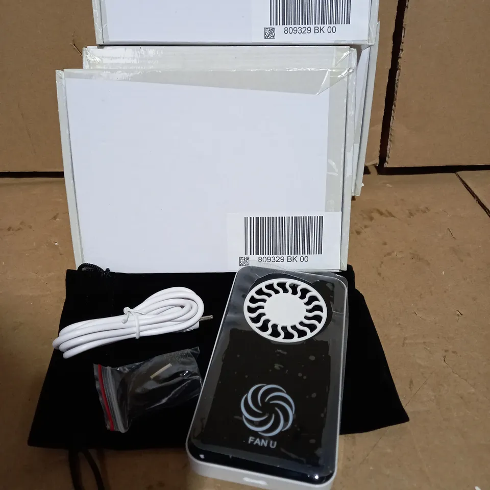 LOT OF 5 FAN U PORTABLE & RECHARGEABLE FANS - BLACK