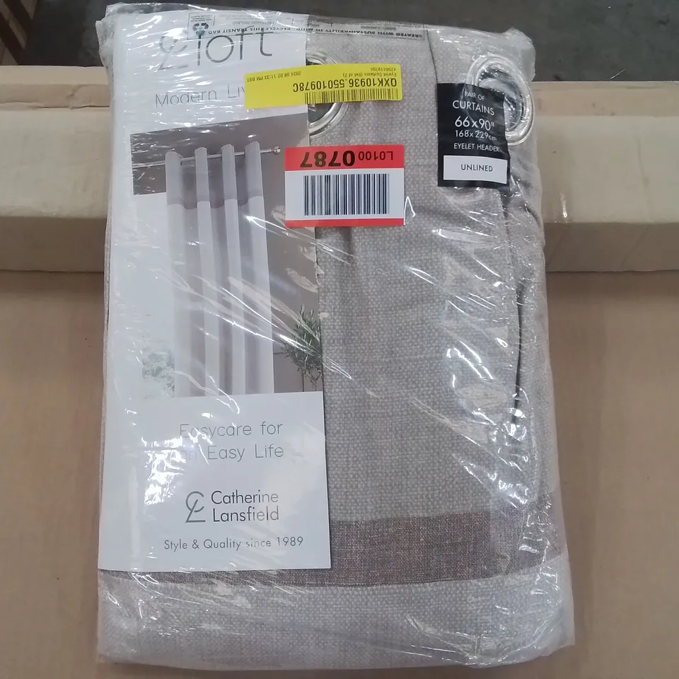 CATHERINE LANSFIELD UNLINED EYELET CURTAINS - 66X90"