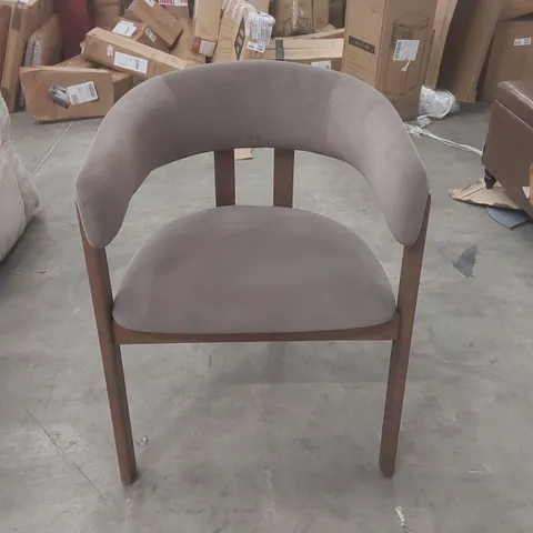 DESIGNER VELVET UPHOLSTERED DINING CHAIR WITH WOODEN FRAME