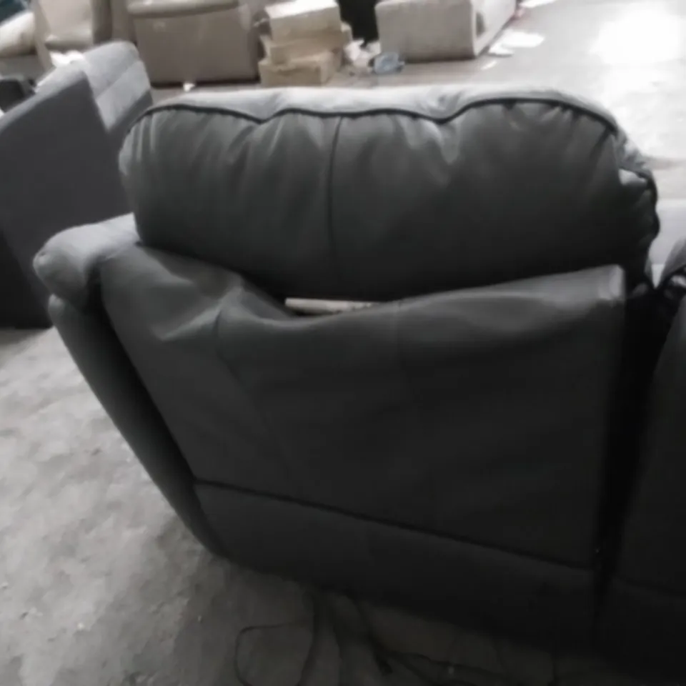 DESIGNER G PLAN MADE JACKSON CAMBRIDGE PETROL BLUE LEATHER ELECTRIC RECLINING THREE SEATER SOFA