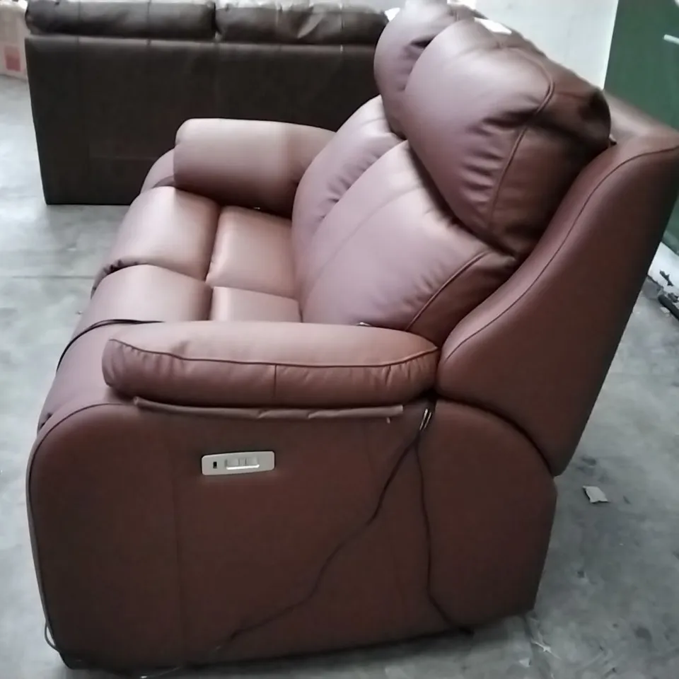 QUALITY BRITISH DESIGNER G PLAN MANUFACTURED KINGSBURY 3 SEATER ELECTRIC RECLINER SOFA - CAMBRIDGE CONKER LEATHER