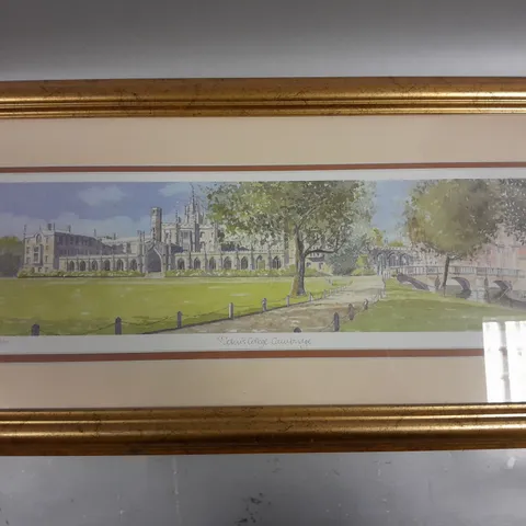 ST JOHN'S COLLEGE CAMBRIDGE LIMITED EDITION FRAMED PRINT