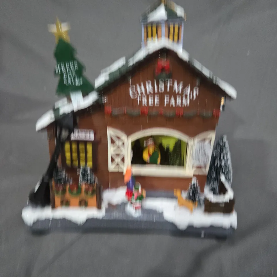 CHRISTMAS TREE FARM SCENE WITH LIGHTS AND MUSIC RRP £45