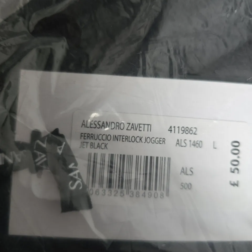 ALESSANDRO ZAVETTI FERRUCCIO INTERLOCK JOGGER – JET BLACK