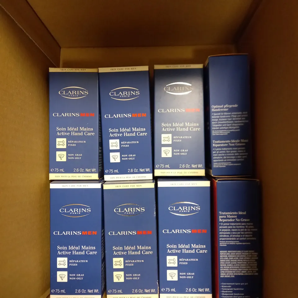 BUNDLE OF APPROX 8 CLARINS PARIS MENS ACTIVE HAND CARE 8 X 75ML