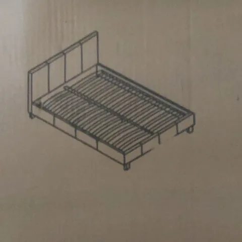 BOXED 4'6 DOUBLE BED FRAME - GREY (3 BOXES)