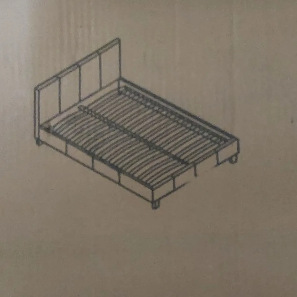 BOXED 4'6 DOUBLE BED FRAME - GREY (3 BOXES)