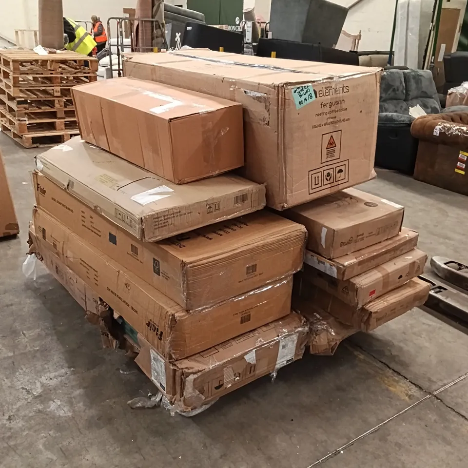 PALLET OF ASSORTED, INCOMPLETE FURNITURE PARTS AND PIECES 