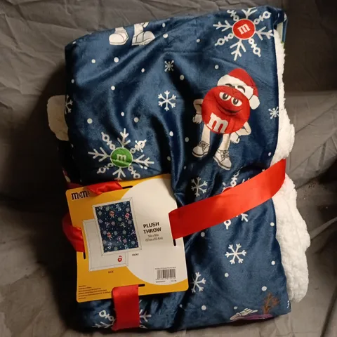 M&M'S PLUSH THROW – BLUE SNOWFLAKE PATTERN
