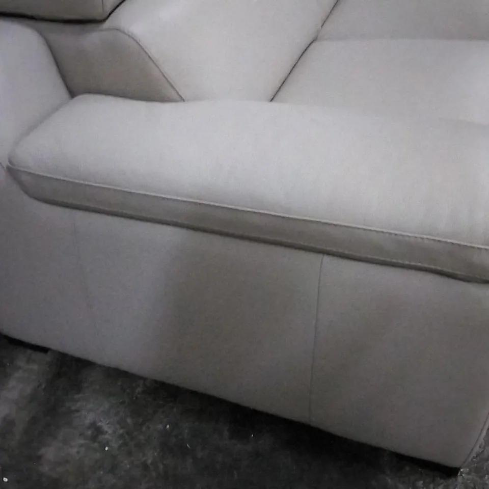 QUALITY ITALIAN DESIGNER RICCARDO TWO SEATER SOFA WITH ADJUSTABLE HEADRESTS CAPPUCCINO LEATHER