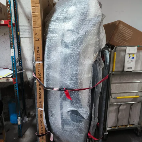 CAGE OF ASSORTED ITEMS TO INCLUDE CAR BUMPERS AND BOXED FURNITURE