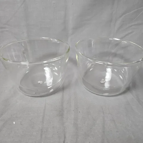 MASTERPRO SET OF 2 DOUBLE-WALL BISTRO BOWLS – GLASS