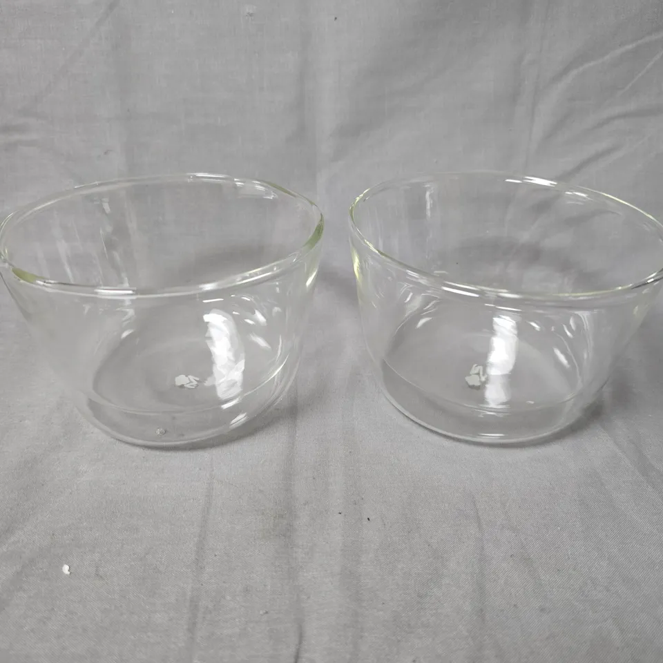MASTERPRO SET OF 2 DOUBLE-WALL BISTRO BOWLS – GLASS