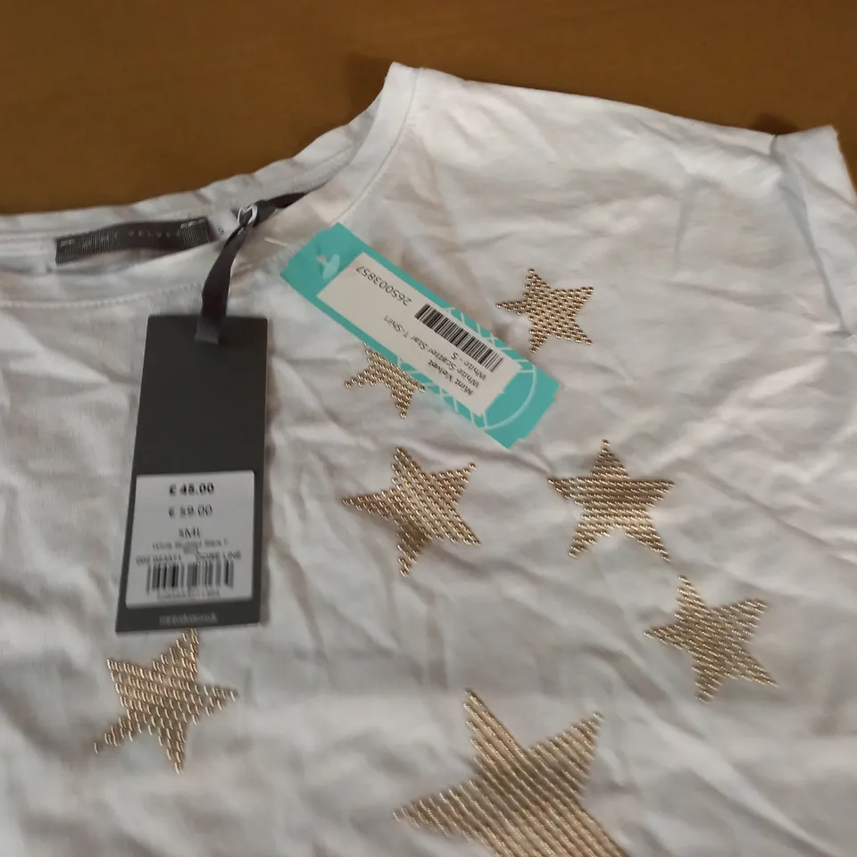 MINT VELVET WHITE STUD T-SHIRT - S