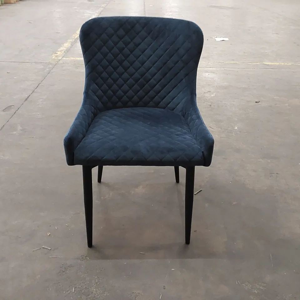 DESIGNER BLUE VELVET DINING CHAIR (1 ITEM)