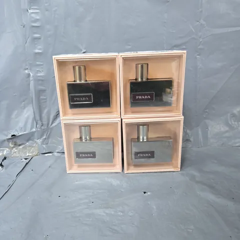4 BOXED PRADA METALLIC EAU DE PARFUM VAPORIZADORS