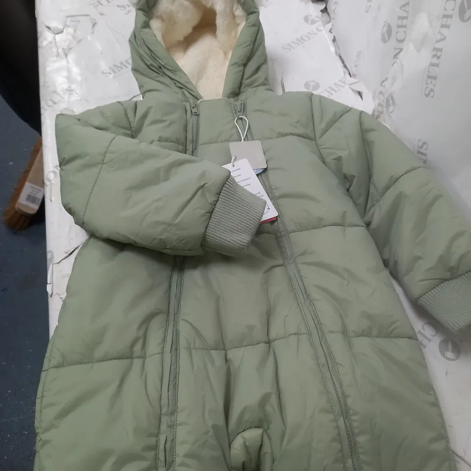 MORI 2-3 YEARS LIGHT GREEN SNOW SUIT FULLY WATERPROOF FULLY RECYCLED CLEVER DESIGN