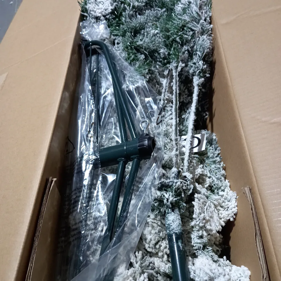 BOXED 7FT FLOCKED EMPEROR CHRISTMAS TREE - COLLECTION ONLY RRP £129.99