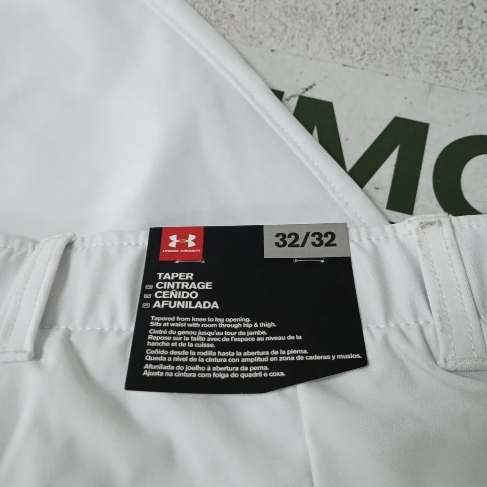 UNDER ARMOUR WHITE TAPER TROUSERS 32/32
