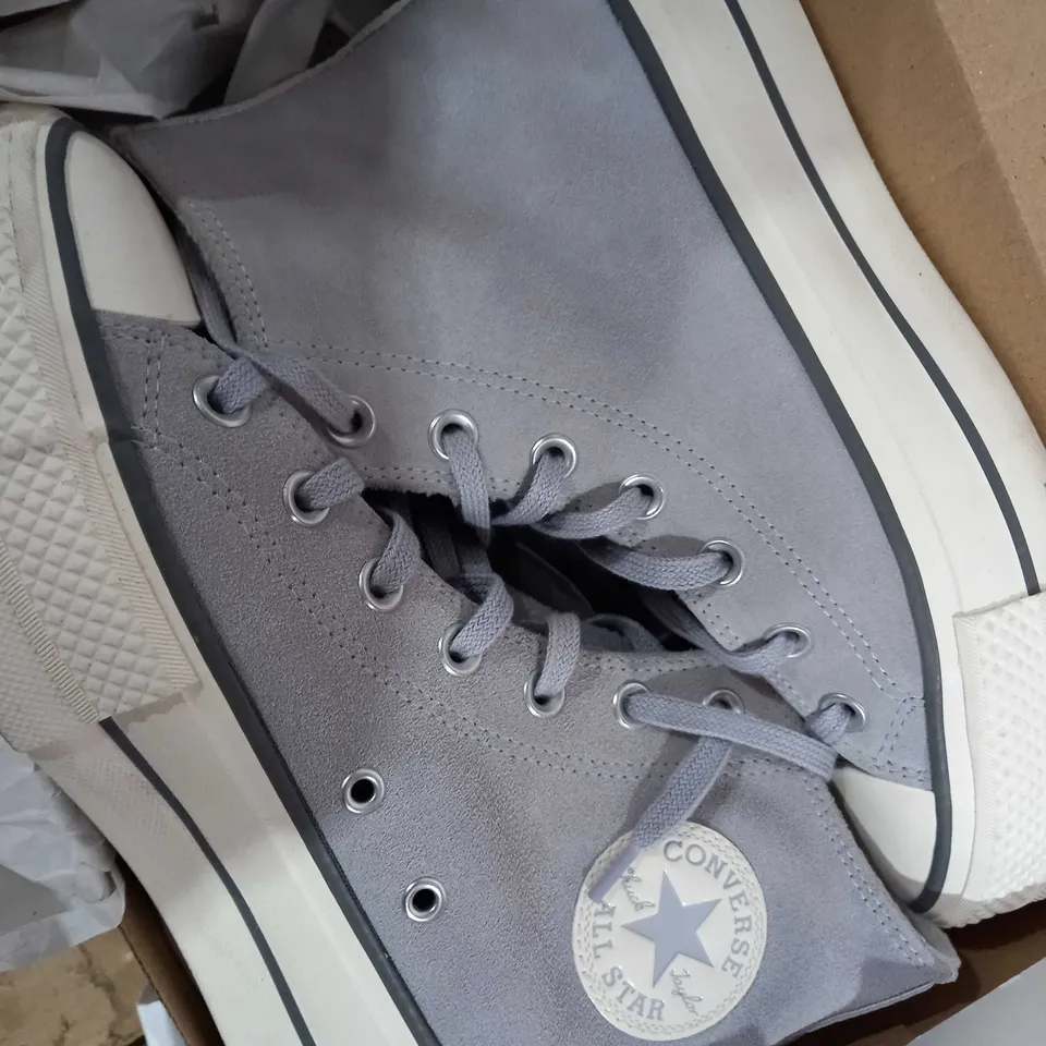 BOXED CONVERSE WOMENS CHUCK TAYLOR ALL STAR LIFT COZY UTILITY SHOES, IRON GREY - SIZE 6 