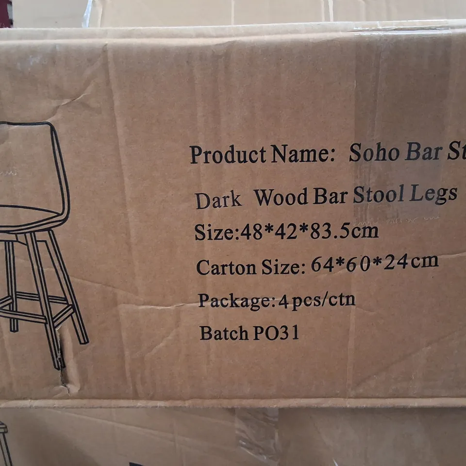 SOHO DARK WOOD STOOL LEGS - 4 PAIRS