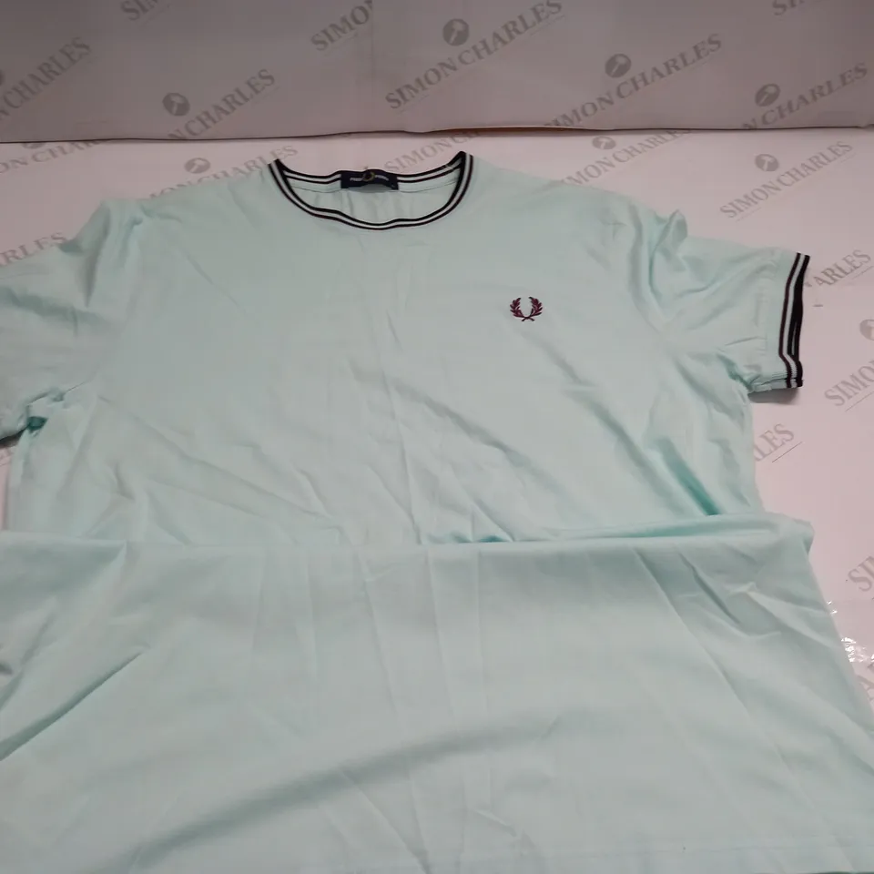 FRED PERRY SKY GREEN T-SHIRT - LARGE