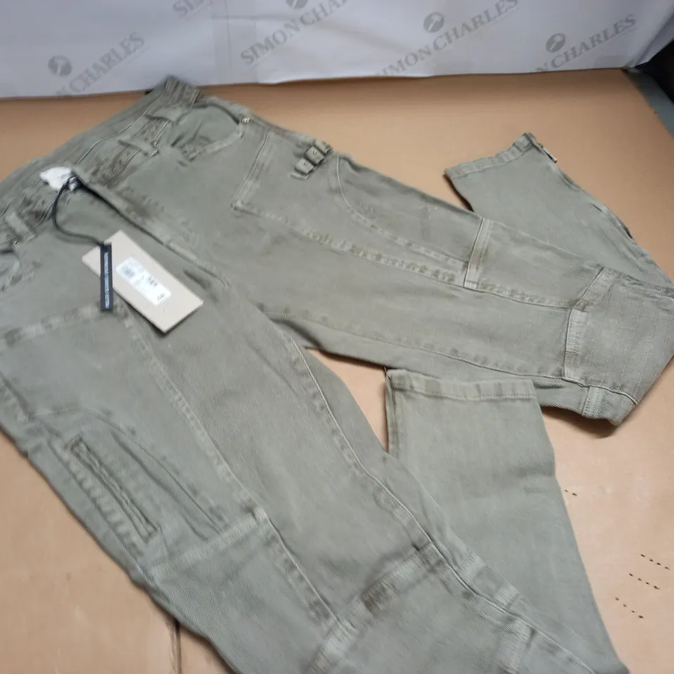 RIVER ISLAND IN OTHER WORS KHAKI JEANS - UK 12R