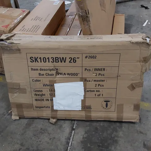 BOXED SET OF 2 WOODEN BAR CHAIRS (1 BOX)