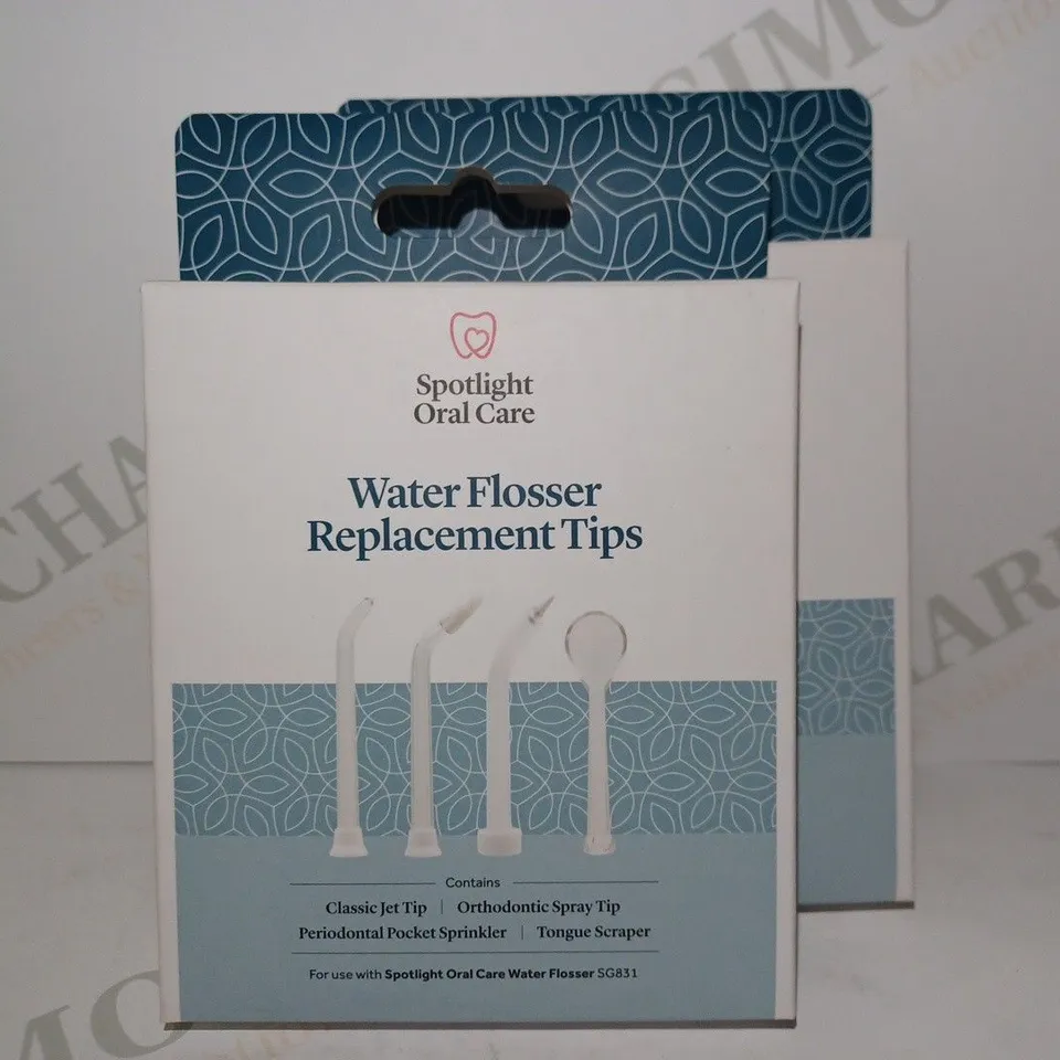 LOT OF 2 SPOTLIGHT ORAL CARE WATER FLOSSER REPLACEMENT TIP PACKS 