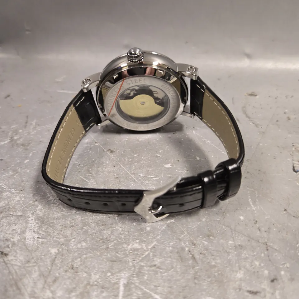 ZIHLMANN & CO MOONPHASE DIAL GLASS EXHIBITION BACKCASE AUTOMATIC WATCH