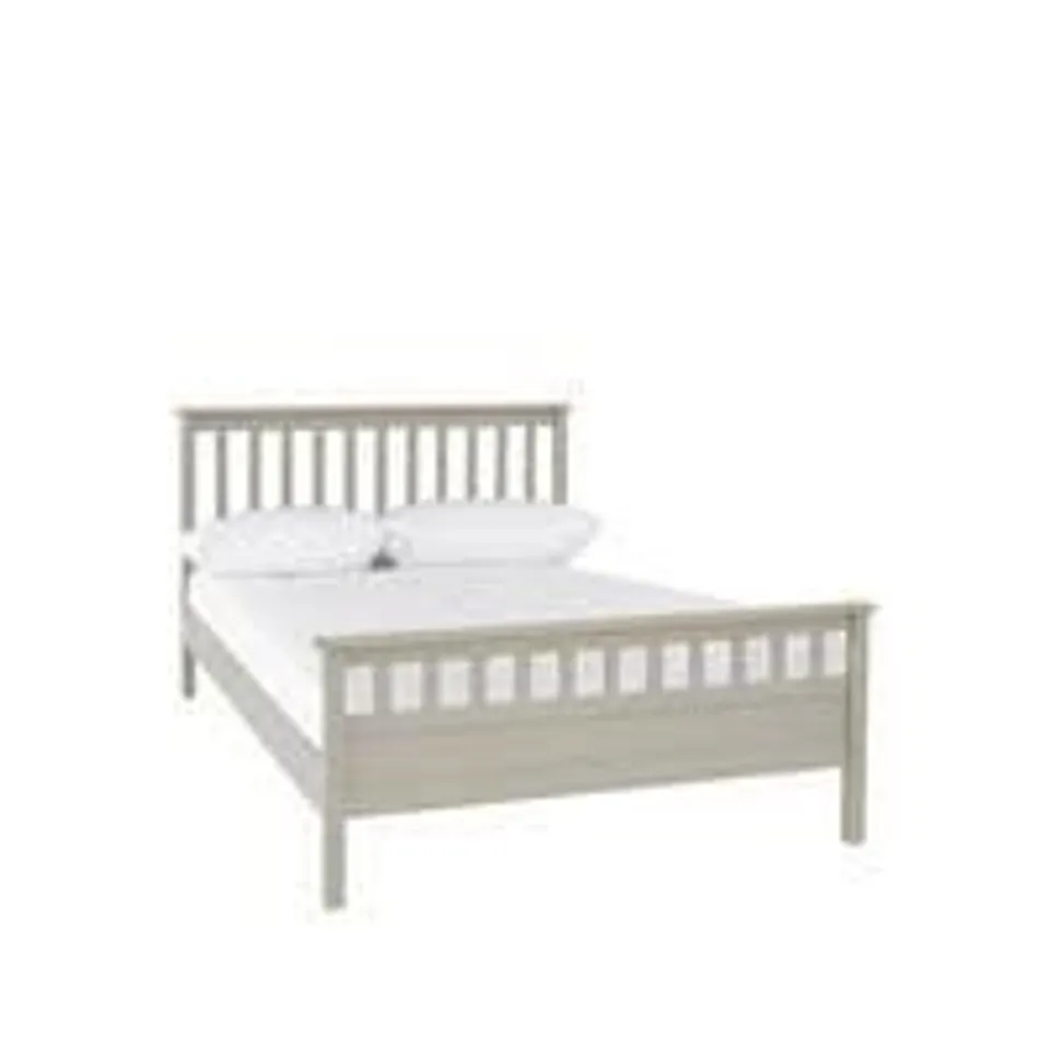 BOXED GRADE 1 DAWSON GREY HFE DOUBLE BED FRAME (2 BOXES)