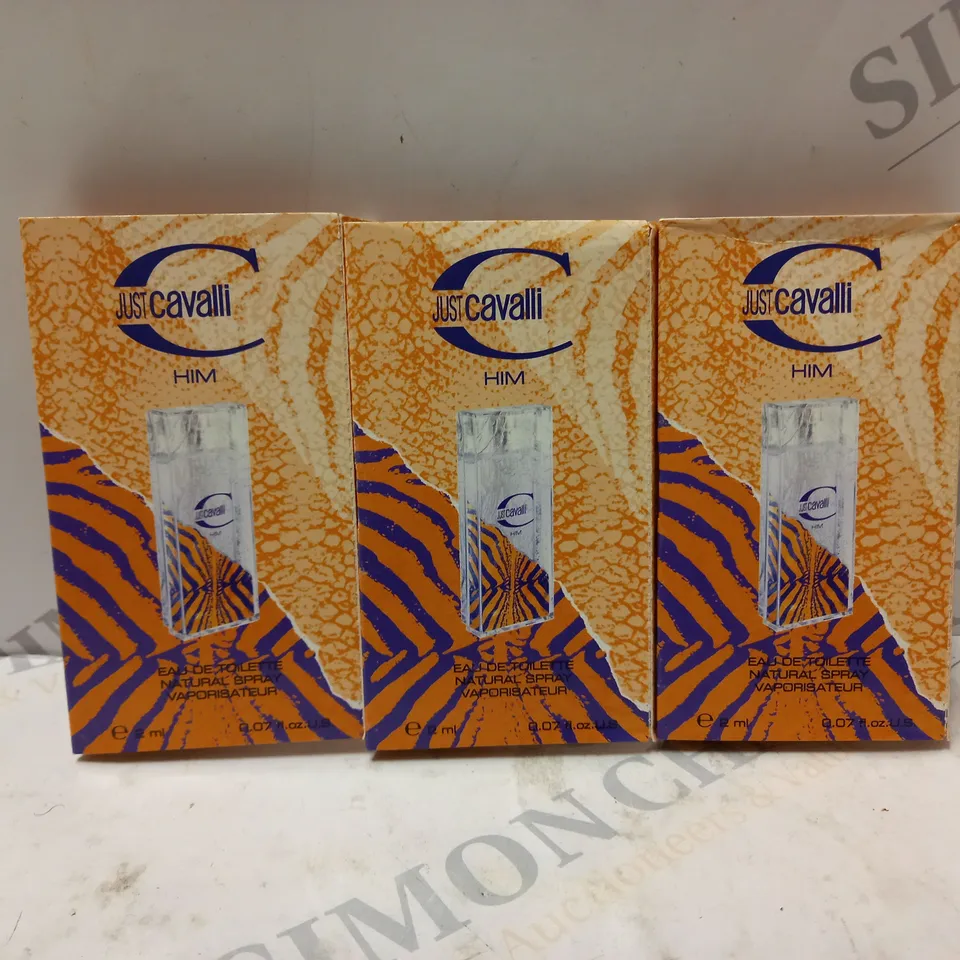 BOX OF APPROX 30 JUST CAVALLI HIM EAU DE TOILETTE - 2ML