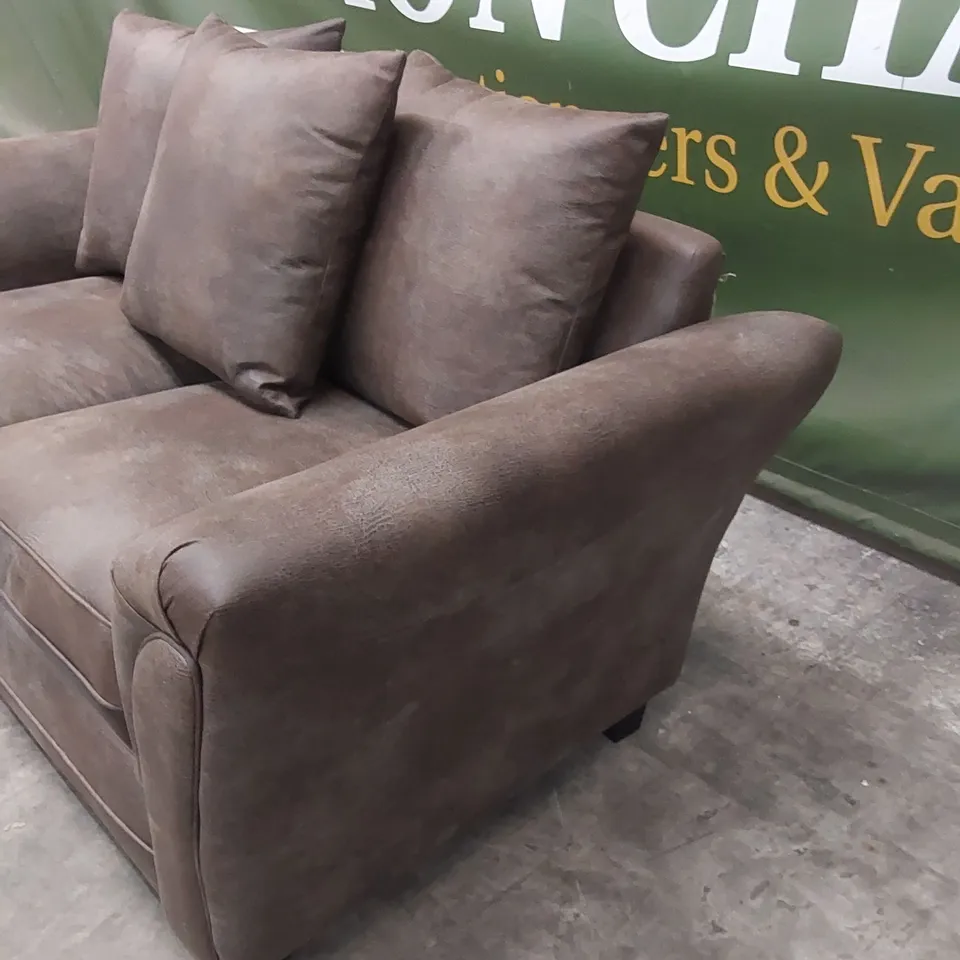 DURY LEATHER LOOK 2 SEATER SOFA - CHOCOLATE  RRP £499