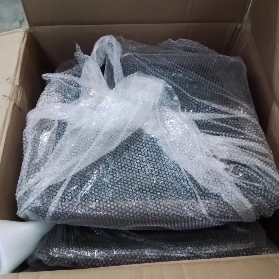 BOXED MOREE SET OF TWO BROWN PU LEATHER DINING CHAIRS