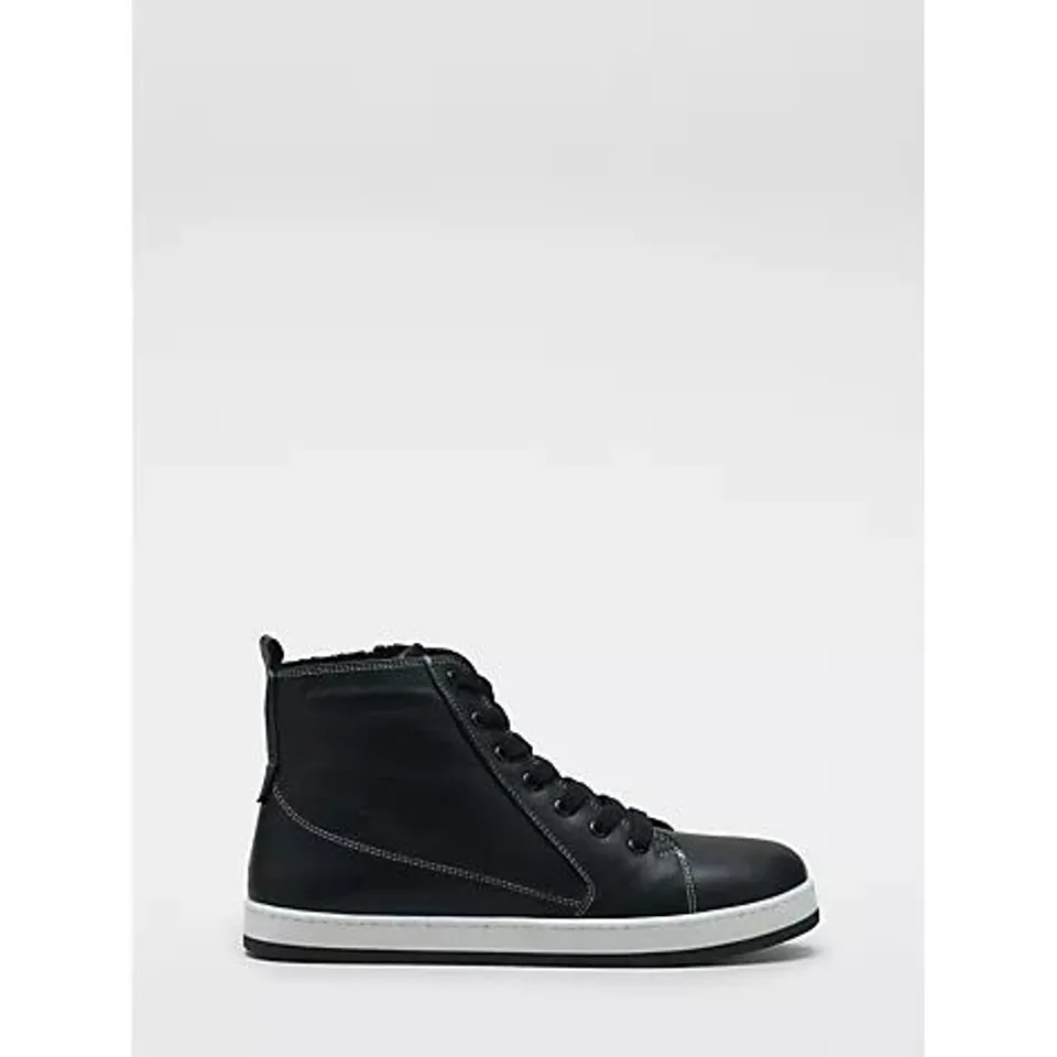 ADESSO LEATHER HIGH TOP TRAINER BOOT- BLACK SIZE 5