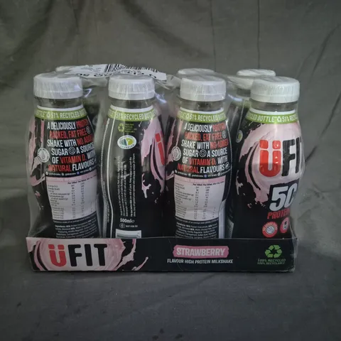 PACK OF 8 UFIT HIGH PROTEIN MILKSHAKES - STRAWBERRY