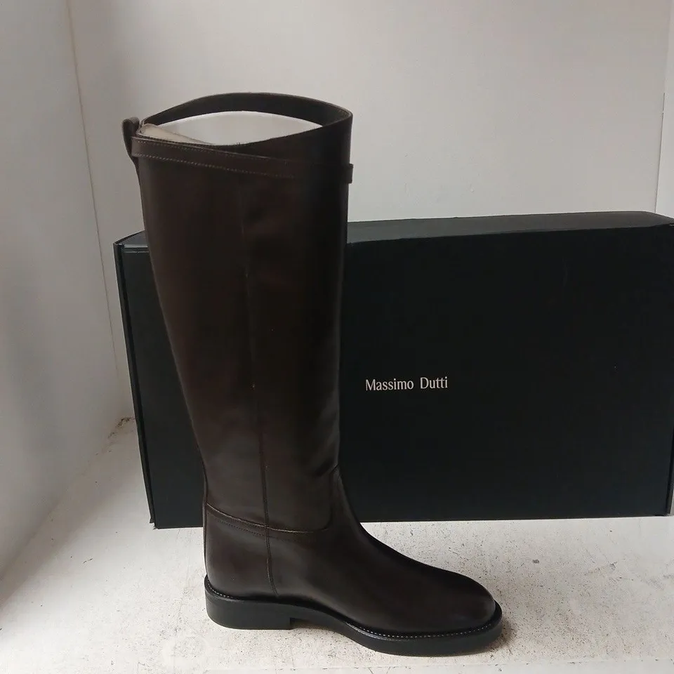 MASSIMO DUTTI BROWN LEATHER KNEE-HIGH BOOTS – UK 6 
