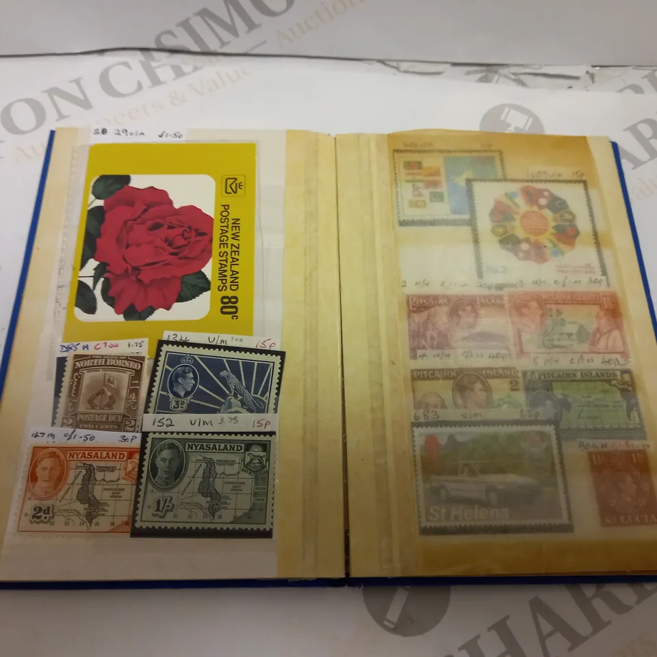 BOX OF APPROX 100 ASSORTED STAMPS FROM VARIOUS COUNTRIES AND DATE RANGES