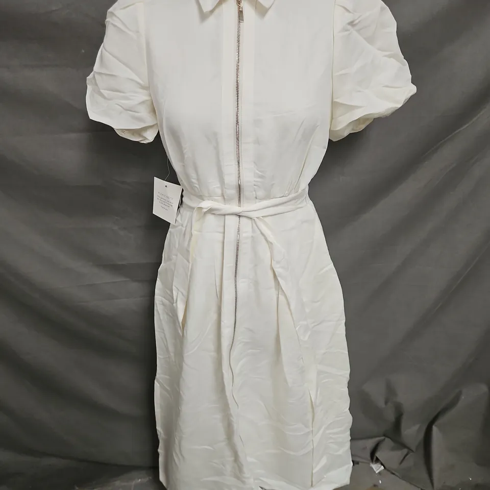 PHASE EIGHT CARLOTTA LINEN DRESS IN WHITE SIZE 8