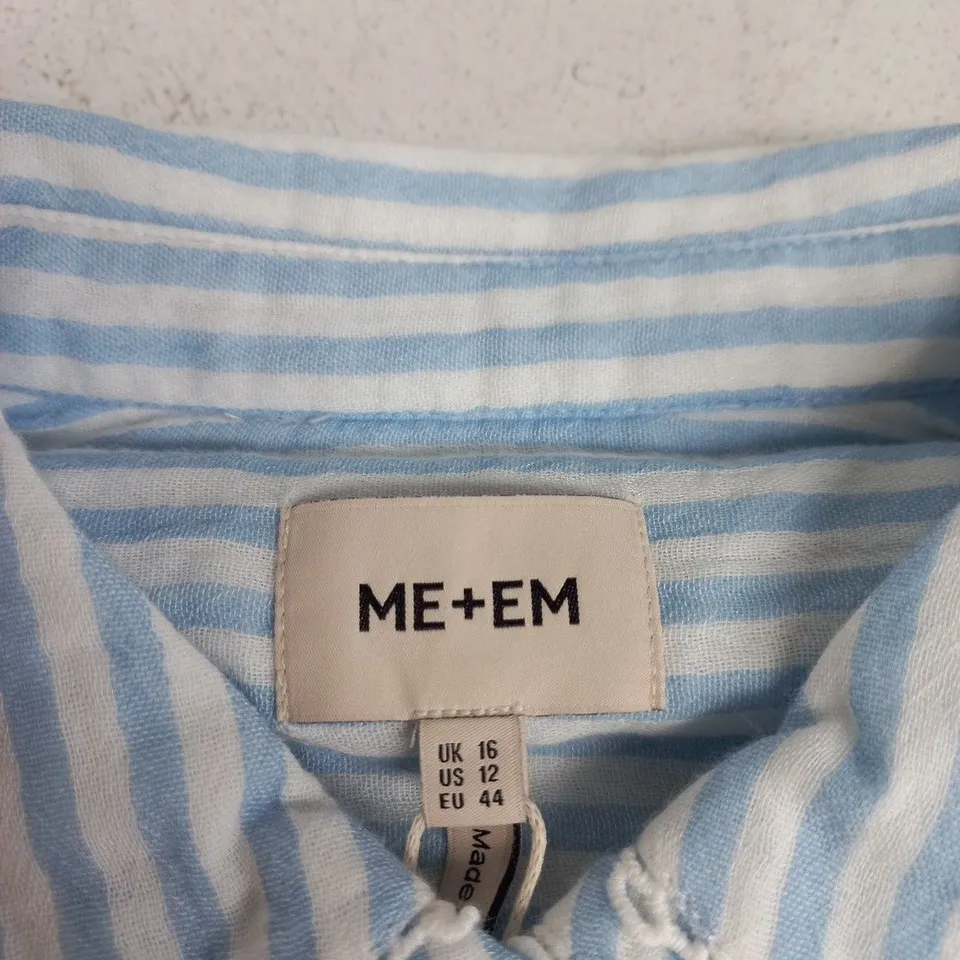 ME+EM CHEESECLOTH STRIPE LONG SLEEVE BLOUSE – BLUE/WHITE, UK16