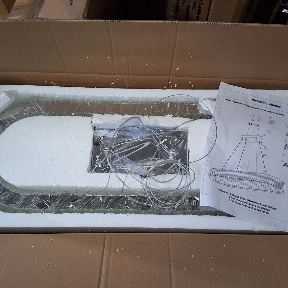 BOXED 1 LIGHT CRYSTAL LED CHANDELIER