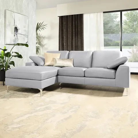 BOXED VALENCIA LIGHT GREY CORNER SOFA (3 BOXES)