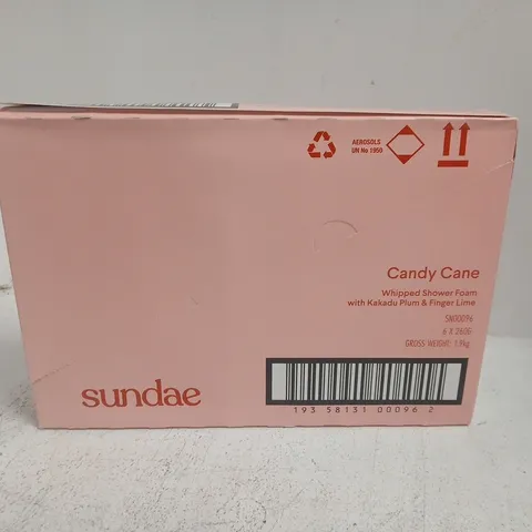 BOXED SUNDAE CANDY CANE WHIPPED SHOWER FOAM WITH KAKADU PLUM & FINGER LIME 6PC SET