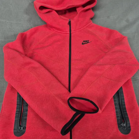 NIKE RED ZIP HOODIE WITH LOGO - SIZE LARGE - KIDS